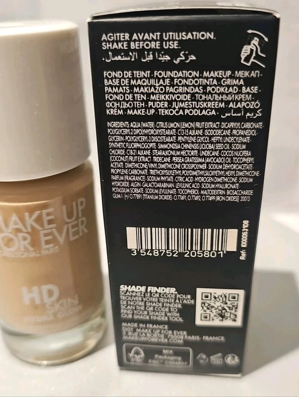 1Y08 - MAKE UP FOR EVER HD Skin Hydra Glow Foundation 30ml